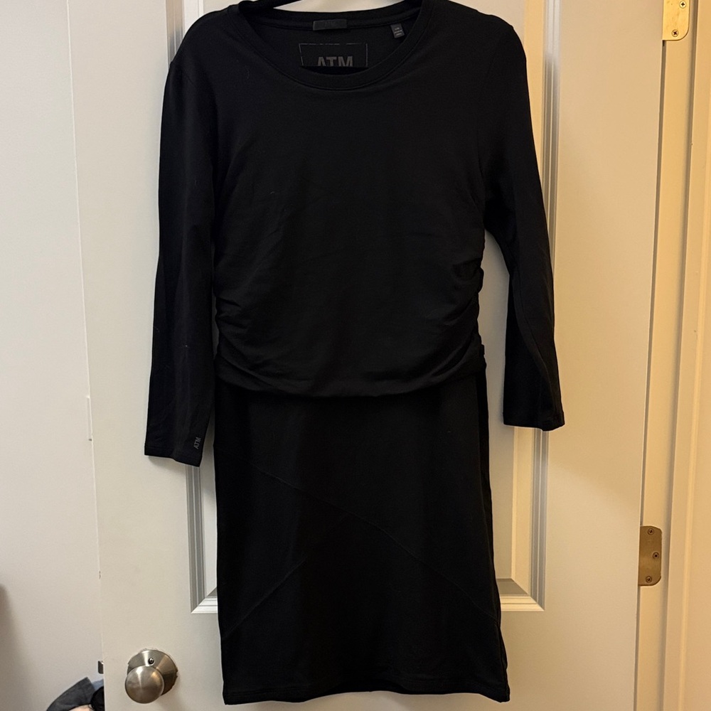 **ATM Anthony Thomas Melillo Classic Black Long Sleeve Dress**